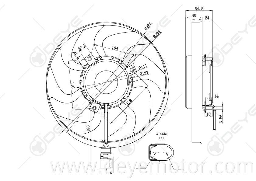 1K0959455DH car radiator cooling fan for A3 TT VW RABBIT SKODA OCTAVIA SEAT ALTEA